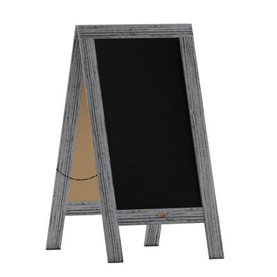 Flash Furniture HGWA-GDI-CRE8-132315-GG Double-Sided Magnetic Chalkboard Easel - 20" x 40", Pine Wood, Gray