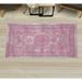 Pink 27.17 x 44.88 x 1.18 in Area Rug - Bungalow Rose Floral Decorative Rug, Vintage Look Abstract Swirling Branches Mandala Inspired Ethnic Ornaments Design | Wayfair