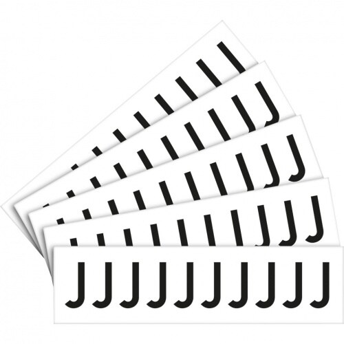 Aufkleber I Buchstabe J, weiß/schwarz, Folie, Schrifthöhe: 40mm, 52,9x23,8mm, 5 Bogen/VE, 10/Bogen Image