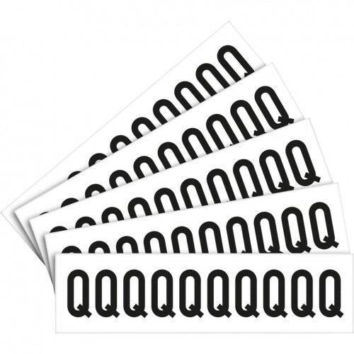 Aufkleber I Buchstabe Q, weiß/schwarz, Folie, Schrifthöhe: 40mm, 52,9x23,8mm, 5 Bogen/VE, 10/Bogen Image