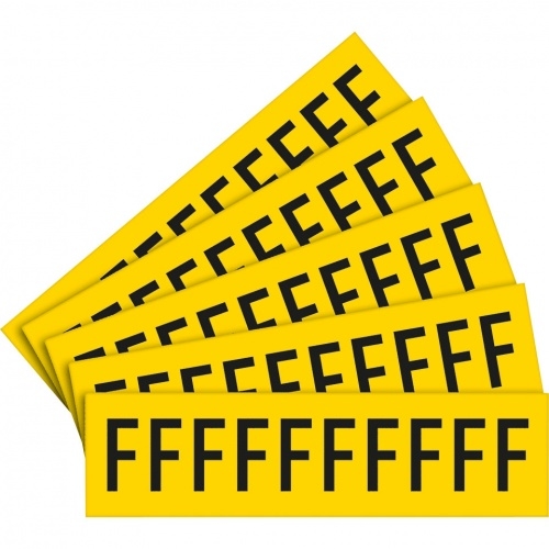 Aufkleber I Selbstklebende Buchstaben F, gelb/schwarz, Folie, Schrifthöhe 40mm, 5Bogen/VE, 10/BOG Image