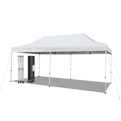 Costway 10 x 20 Feet Outdoor Pop-Up Patio Folding Canopy Tent-White