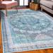 Blue 48.03 x 66.93 x 1.18 in Area Rug - Charlton Home® Vintage Decorative Rug, Nostalgic Weathered Style Print Of Medallion Ornaments & Bohemian Flourishes | Wayfair