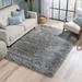 White 47 x 2.8 in Area Rug - Well Woven Kuki Chie Glam Solid Ultra-Soft Gray Shag Rug Polyester | 47 W x 2.8 D in | Wayfair KU-17-4
