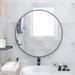 28" Wall Circle Mirror Large Round Black Farmhouse Circular Mirror for Wall Decor Big Bathroom Make Up Vanity Mirror