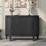 Accent Cabinet with Antique Pattern Doors, Sideboard Buffet Storage Cabinet Modern Cabinet for Bedroom Living Room Kitchen
