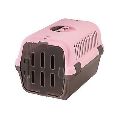 Richell Travel Cat & Dog Carrier, Pink/Brown, Medium