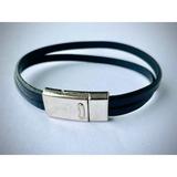 Men s Leather Bracelet with Antique Silver/Brass Clasp