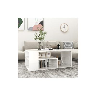 vidaXL Couchtisch Hochglanz-Weiß 100x50x40 cm Holzwerkstoff