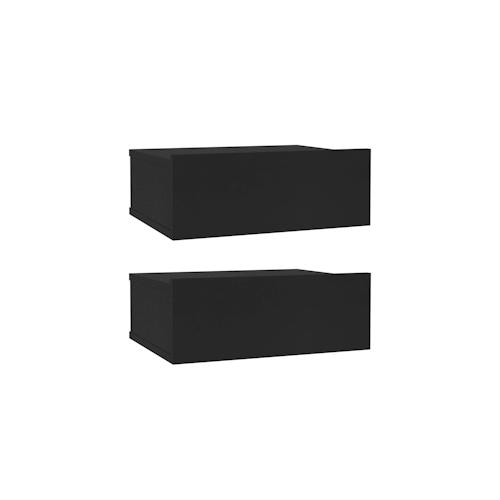 vidaXL Hängende Nachttische 2 Stk. Schwarz 40x30x15 cm Holzwerkstoff