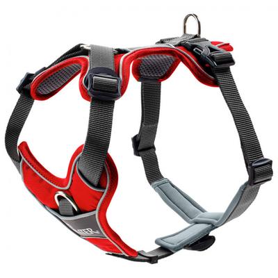 Hunter - Harness Divo - Hundegeschirr Gr Hals 22-38 cm, Bauch 45-56 cm - Breite 1,5 cm rot/grau Image