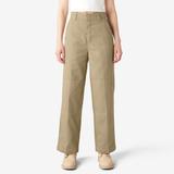 Dickies Women's Relaxed Fit Double Knee Pants - Khaki Size 8 (FPR12)