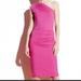 Michael Kors Dresses | Kors Michael Barbie Hot Pink Bubblegum Ruched One Shoulder Dress Made Italy | Color: Pink | Size: 8