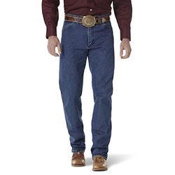 Wrangler Men's Cowboy Cut Original Fit Jean - Stonewashed Gold Buckle, 32W x 32L