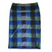 Lularoe Skirts | Lularoe Blue Green Black Checkered Plaid Cassie Skirt Womens Size M Medium | Color: Blue/Green | Size: M