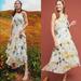 Anthropologie Dresses | Anthropologie Garden Party Midi Ruffle Dress 8 | Color: White/Yellow | Size: 8