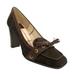 Coach Shoes | Coach Pumps Women Size 8.5b Monogrammed Block Heel Square-Toe | Color: Brown | Size: 8.5