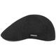 Stetson Muskegon Gatsby Cap - Peaked Cap for Men - Knit Cap with Leather Visor - Fall/Winter Flat Cap Black XL (60-61 cm)