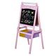 HOMCOM 3 in 1 Kids Wooden Art Easel with Paper Roll Double-Sided Chalkboard & Whiteboard with Storage Baskets Gift for Toddler Girl Age 3 Years+ Pink