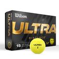 Wilson Staff Golfbälle, Ultra Distance, Zweiteiliger Golfball, 15 Bälle, Gelb