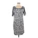 Banana Republic Factory Store Casual Dress - Shift Scoop Neck Short sleeves: Gray Dresses - Women's Size Medium