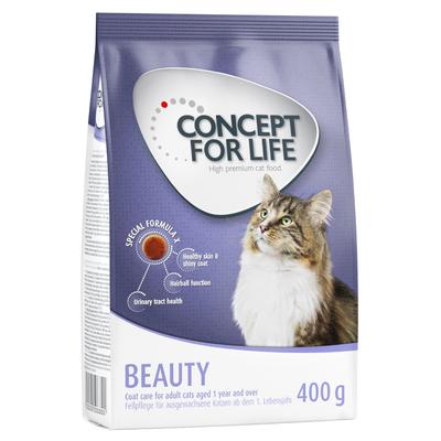 2 + 1 Free! 3 x 400g Beauty Adult Concept for Life Dry Cat Food