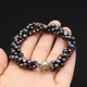 Pearl Bracelet Natural Freshwater Pearl 5-6 MM Three-cells Black Bracelet Charms For Elegant Women