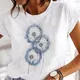 Women Dandelion T-shirts Fashion Clothing Cartoon Clothes Watercolor 90s Short Sleeve Spring Summer