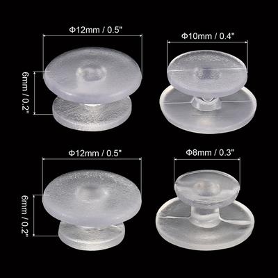 Plastic Button Charm, Combo Size Button Accessories Backs Charm, Clear