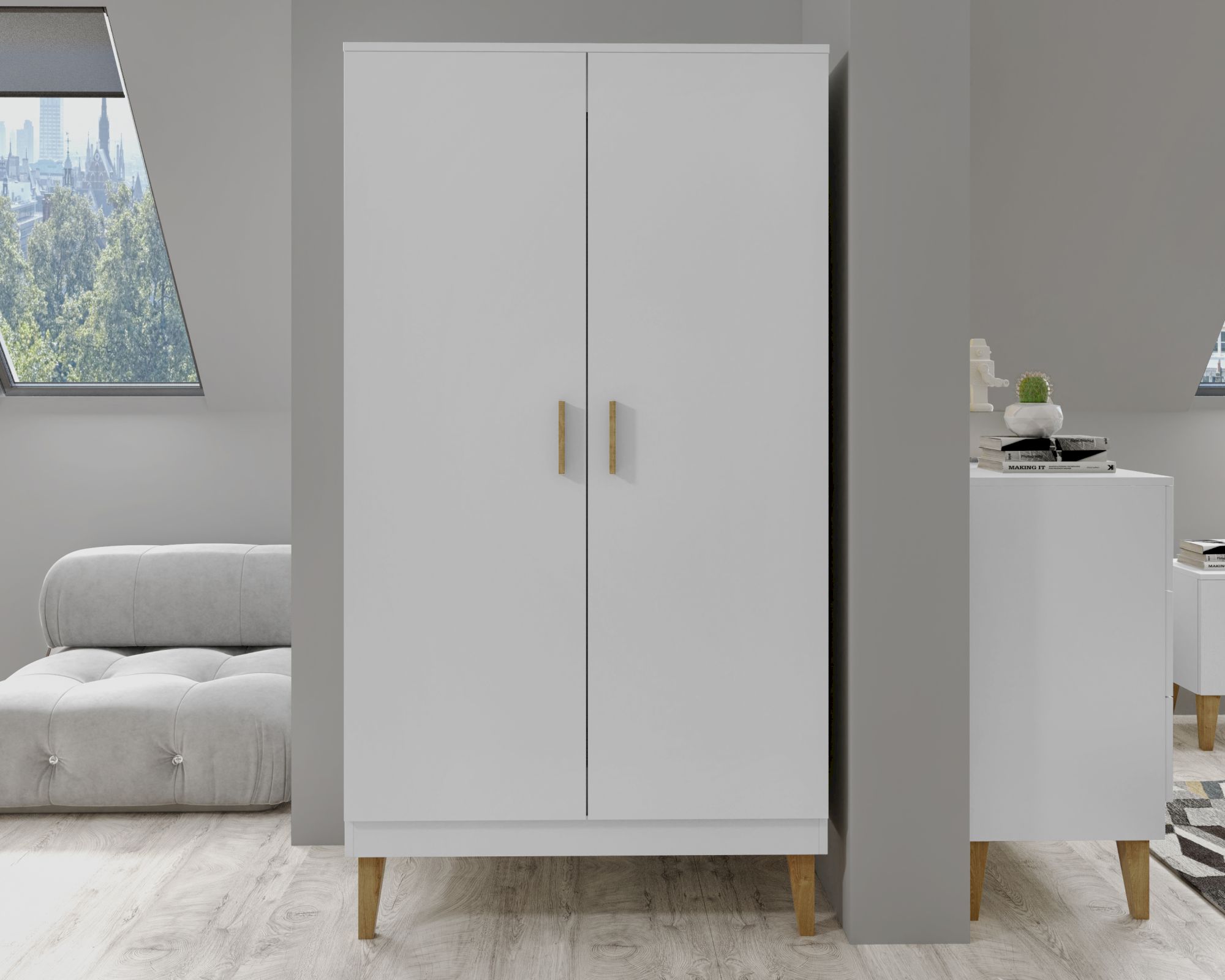 KocotKids »Kubi« Kleiderschrank in weiß 184x100x55 cm