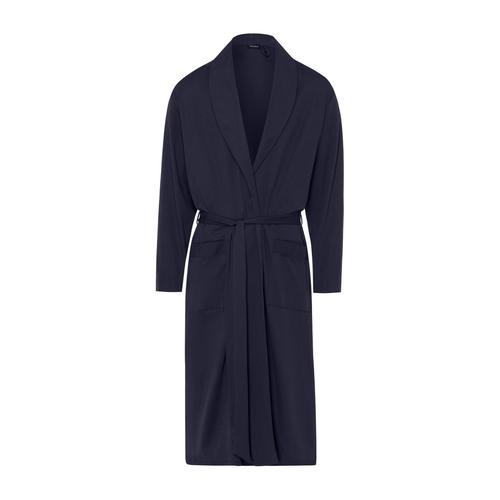 Hanro Morgenmantel Herren blau, M