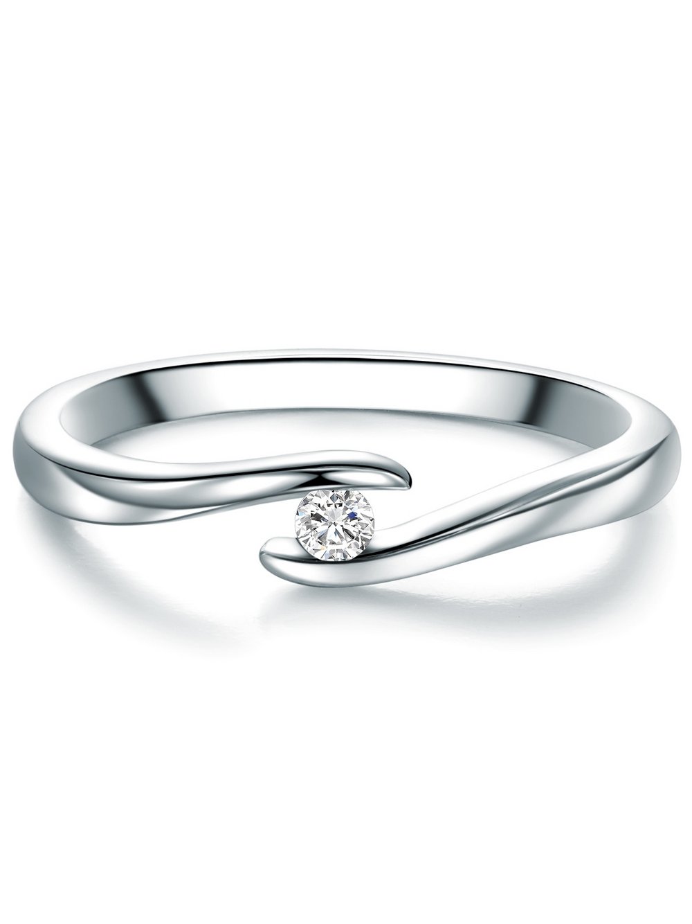 Trilani Diamant-Ring Damen silber, 56 Image