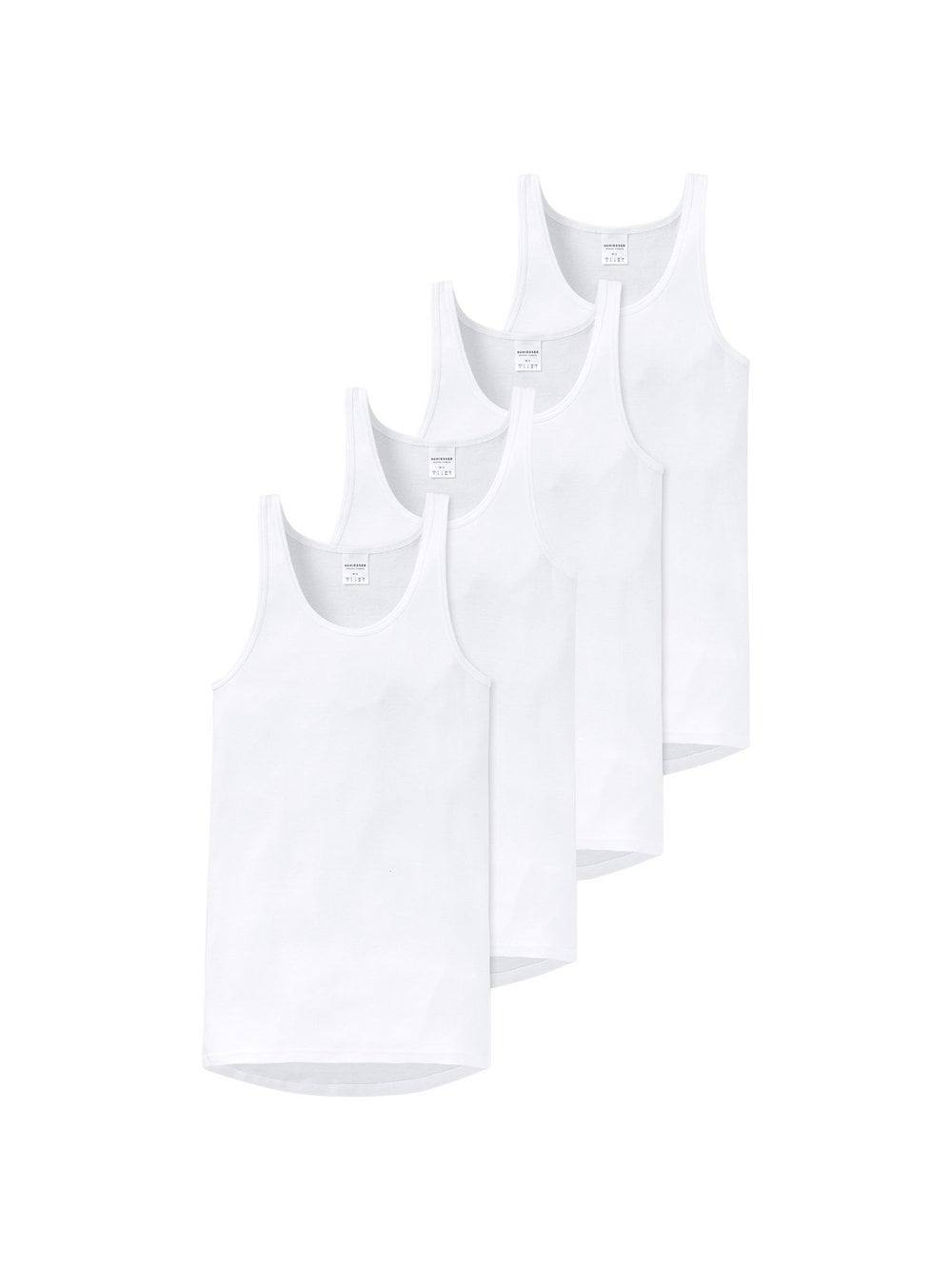 Schiesser Unterhemd 4er Pack Herren weiß, L Image