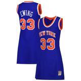 Women's Mitchell & Ness Patrick Ewing Blue New York Knicks 1991 Hardwood Classics Name Number Player Jersey Dress