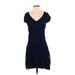 The Letter Casual Dress - Mini: Blue Solid Dresses - Women's Size Small