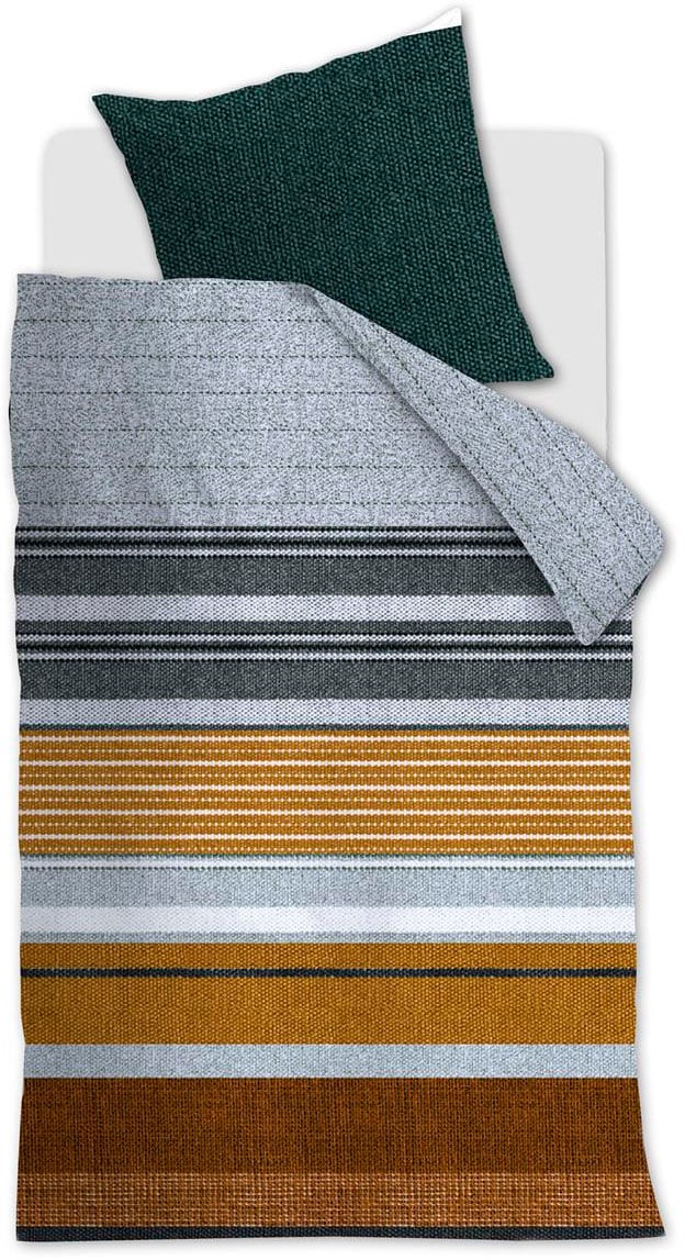 Bettwäsche BEDDINGHOUSE "Beddinghouse Arvin", grün, B/L: 135cm x 200cm, 1 Stk., 1 Stk., Biber, B/L: 80cm x 80cm, 2 Stk., Biber, Obermaterial: 100% Baumwolle, Bettwäsche Image