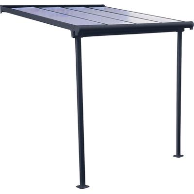 Terrassendach PALRAM - CANOPIA "Sierra", grau (anthrazit), B:230cm T:230cm, Aluminium, Terrassenüberdachungen, grau, UV-beständig