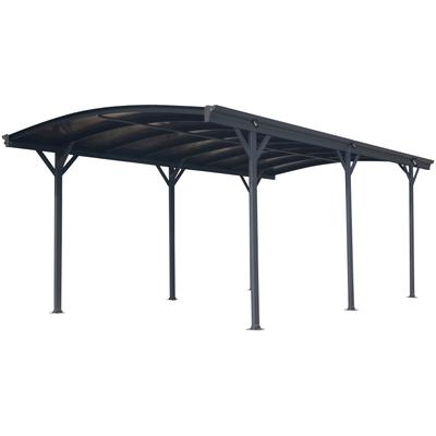 Einzelcarport WESTMANN "Rundbogen" Carports Gr. B/H/T: 300cm x 206cm x 505cm, grau (anthrazit) aus Aluminium, anthrazit