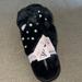 Victoria's Secret Shoes | 22. Victoria’s Secret Brand New Black Fuzzy Slippers With Pearl Embellishments M | Color: Black | Size: M (7-8)