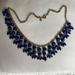 J. Crew Jewelry | J. Crew Signed Stamped Gold Royal Blue Beaded Rhinestone Statement Necklace | Color: Blue/Gold | Size: Os