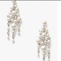Kate Spade Jewelry | Kate Spade Silver Pearl Caviar Statement Earrings Nwt & Dust Bag | Color: Silver/White | Size: Os