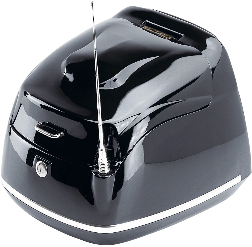 Topcase ALPHA MOTORS "Retro Firenze", schwarz, Transportboxen, B/H/L: 39cm x 33,5cm x 40cm, Kunststoff, B:39cm H:33,5cm L:40cm