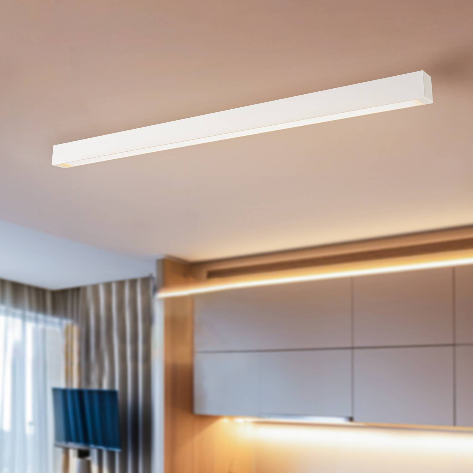 LED Deckenlampe Straight Nowodvorski Lighting, weiß / opal, für Wohn- / Esszimmer, Metall, Modern, LED Deckenleuchte