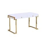 Best Master Furniture White Lacquer 2-drawer Writing Desk