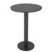 Keli 43 Inch Outdoor Bar Table, Smooth Gray Aluminum, Foldable Design