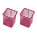 Hemoton 2pcs Metal Pen Pot Square Mesh Pencil Holder Container Organizer (Rose Red)