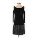 Bailey 44 Casual Dress - DropWaist Scoop Neck Long sleeves: Black Print Dresses - Women's Size Small