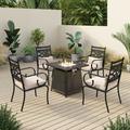 Sophia & William 5-Piece Outdoor Patio Dining Set 50 000 BTU Fire Pit Table and Cushioned Chairs