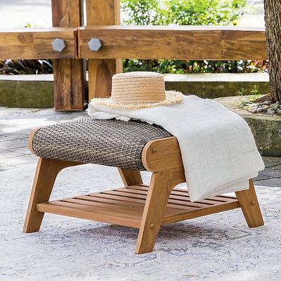 Judah Teak Outdoor Adirondack Outdoor Ottoman - Grandin Road