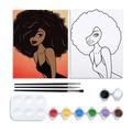 VOCHIC Canvas Painting Kit Pre Drawn Canvas for Painting for Adults Party Party Kits Paint and Sip Party Supplies 8x10 Canvas to Paint Pumpkin Girl 8 Acrylic Colors 3 Brush 1 Pallet Paint Art Set